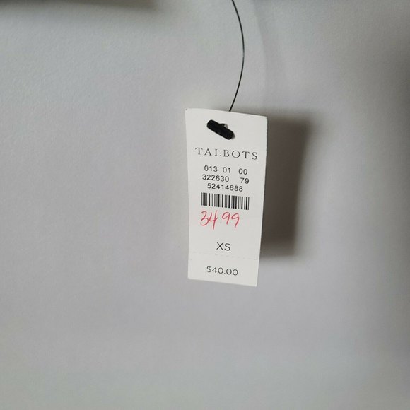 Talbots Long Sleeve Cotton Blend T Shirt Size XS Black with Sparkly Threads NWT - Picture 6 of 6